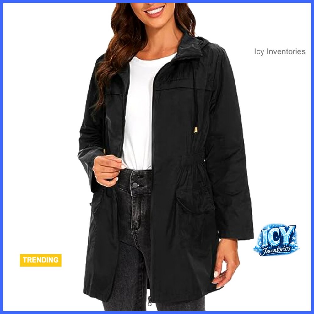 Waterproof Polyester Packable Rain Jacket With Ho… - image 4